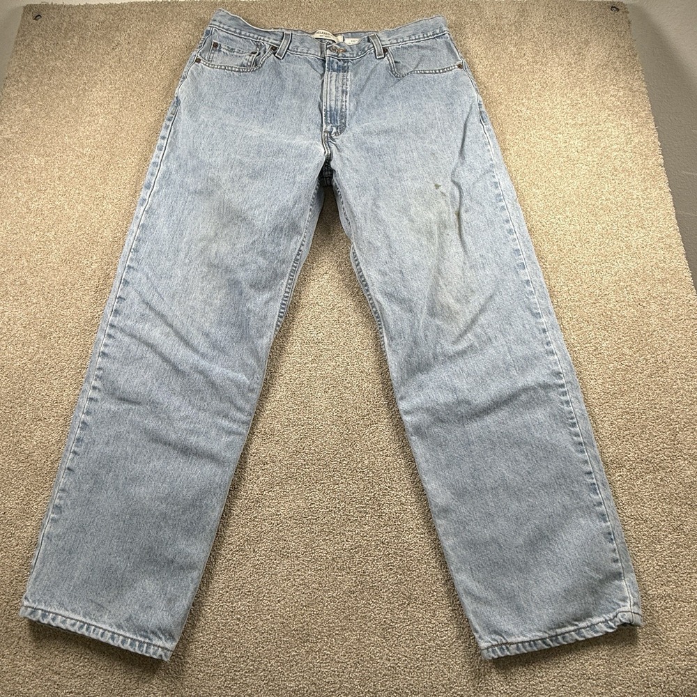 Levi's Men's 550 Relaxed Fit Jeans 38x31 (tag 40x32) Distressed Light Wash Denim